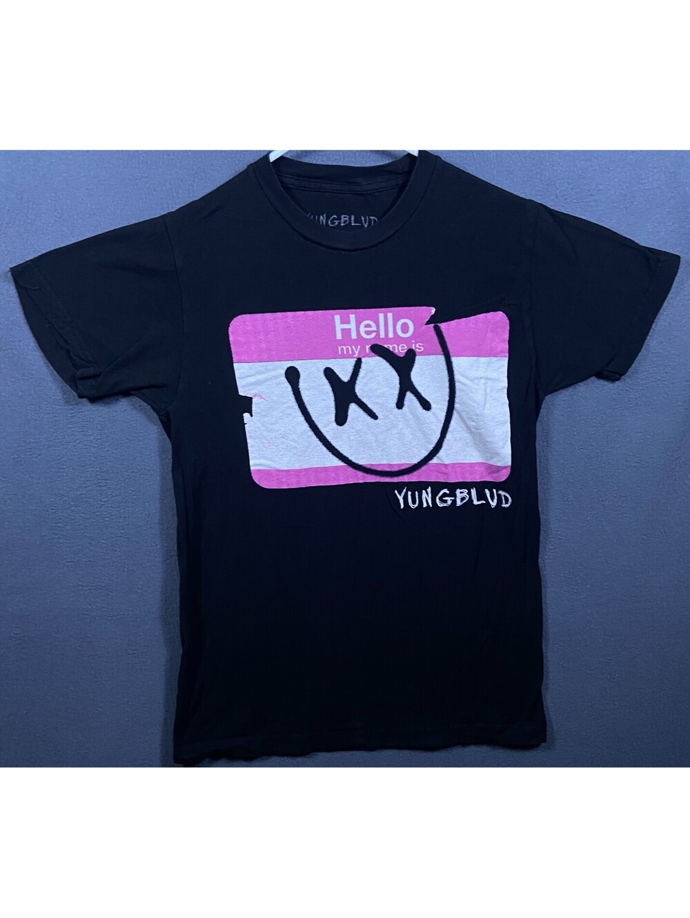 YUNGBLUD Hello My Name Is T-Shirt Women's Size S Top 2019 Tour Tee Metal EUC!